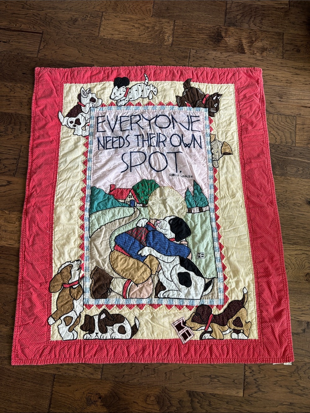 Vintage Patchwork Dog Quilt "Everyone Needs Their Own Spot"